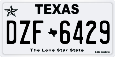 TX license plate DZF6429
