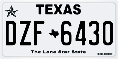 TX license plate DZF6430