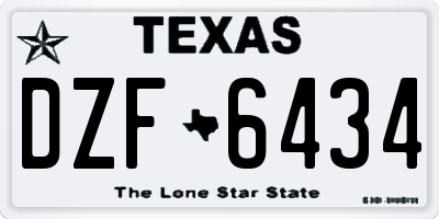 TX license plate DZF6434