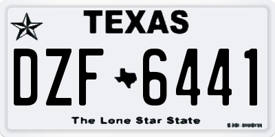 TX license plate DZF6441