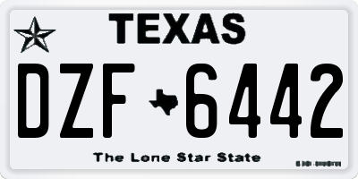 TX license plate DZF6442