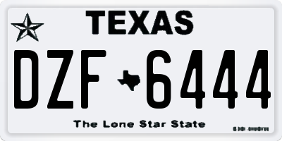 TX license plate DZF6444