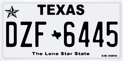 TX license plate DZF6445