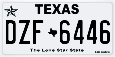 TX license plate DZF6446