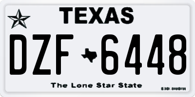 TX license plate DZF6448