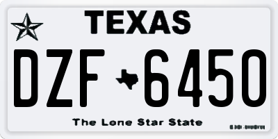 TX license plate DZF6450