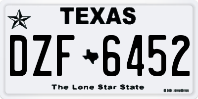 TX license plate DZF6452