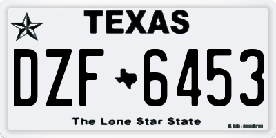 TX license plate DZF6453