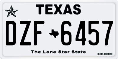TX license plate DZF6457