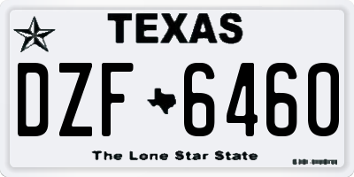 TX license plate DZF6460