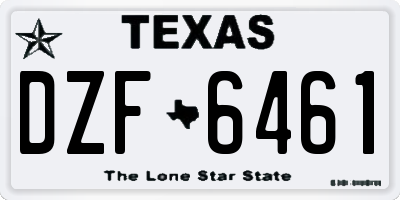 TX license plate DZF6461