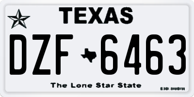 TX license plate DZF6463