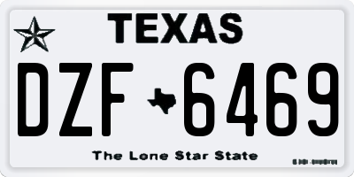 TX license plate DZF6469