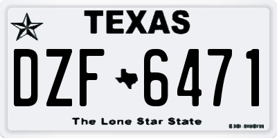 TX license plate DZF6471