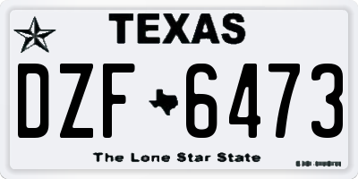 TX license plate DZF6473