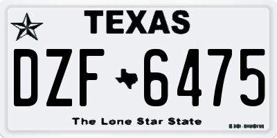 TX license plate DZF6475