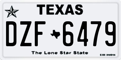 TX license plate DZF6479