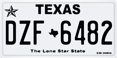 TX license plate DZF6482