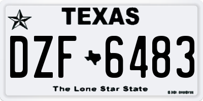 TX license plate DZF6483