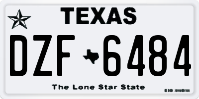 TX license plate DZF6484