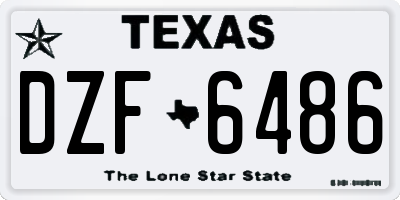TX license plate DZF6486