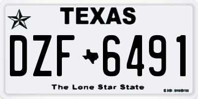 TX license plate DZF6491