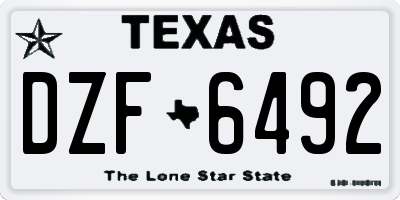 TX license plate DZF6492
