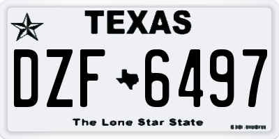 TX license plate DZF6497