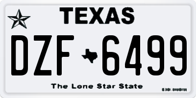 TX license plate DZF6499