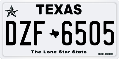 TX license plate DZF6505