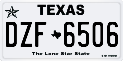 TX license plate DZF6506