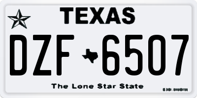 TX license plate DZF6507