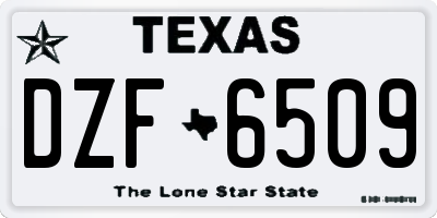 TX license plate DZF6509