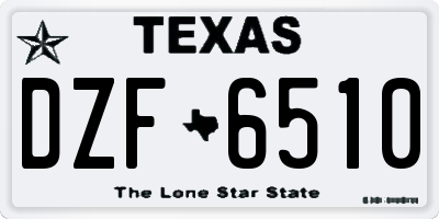 TX license plate DZF6510