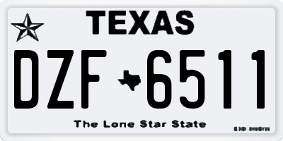 TX license plate DZF6511