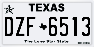 TX license plate DZF6513
