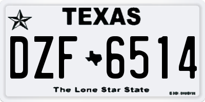 TX license plate DZF6514