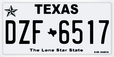 TX license plate DZF6517