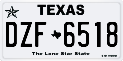 TX license plate DZF6518
