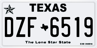TX license plate DZF6519