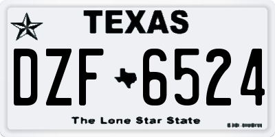 TX license plate DZF6524