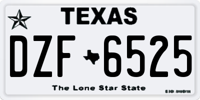 TX license plate DZF6525