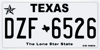 TX license plate DZF6526