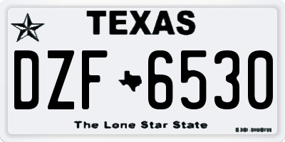 TX license plate DZF6530