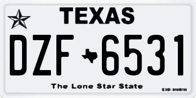 TX license plate DZF6531