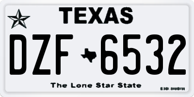 TX license plate DZF6532