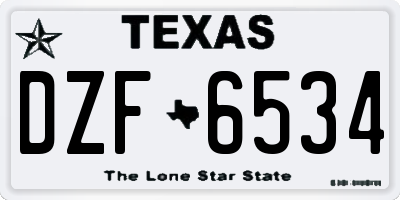 TX license plate DZF6534