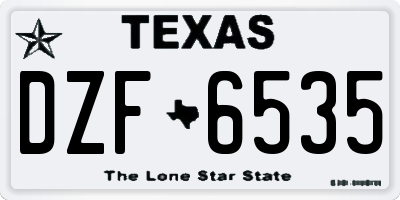 TX license plate DZF6535