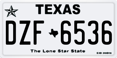 TX license plate DZF6536