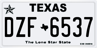TX license plate DZF6537